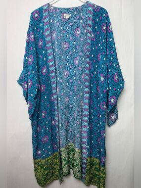 Sundance Catalog Multicolored “Bustling Blooms Kimono” Size M/L